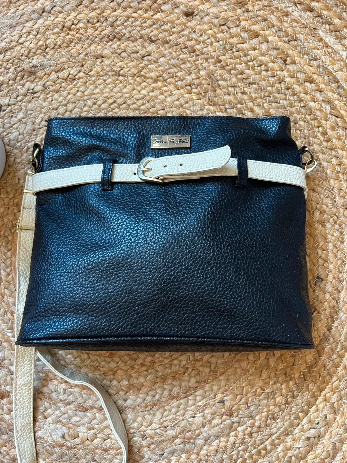 👜🌿Vintage 90s bohemian sailor Coastal boho navy & white crossbody bag🌿👜 – photo 7